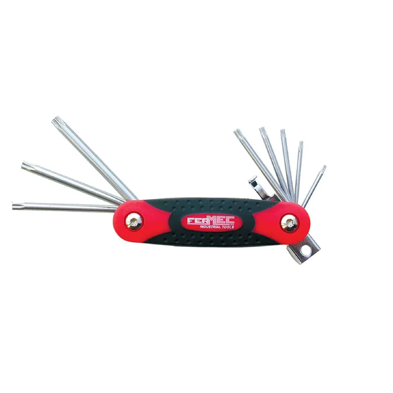 Sonderaktion Set 8 satin Torx keys with steel structure hook - Fermec 61940