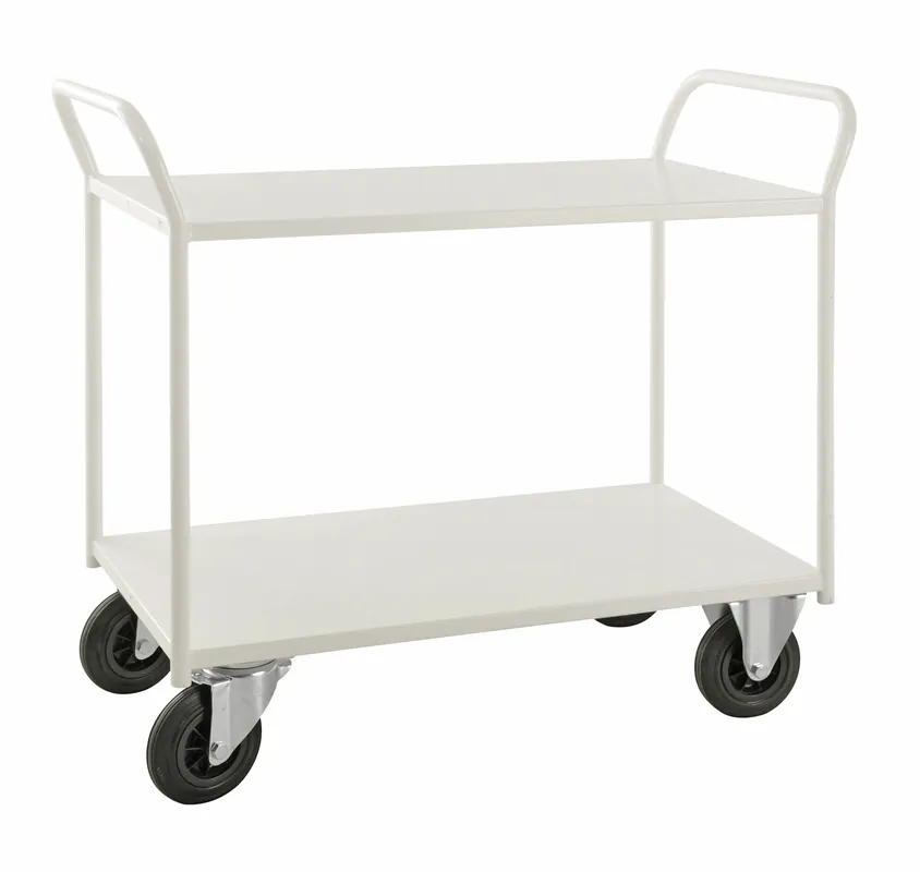 Shelf trolley 2 levels, fully welded White brake - KM4175B Kongamek Günstig