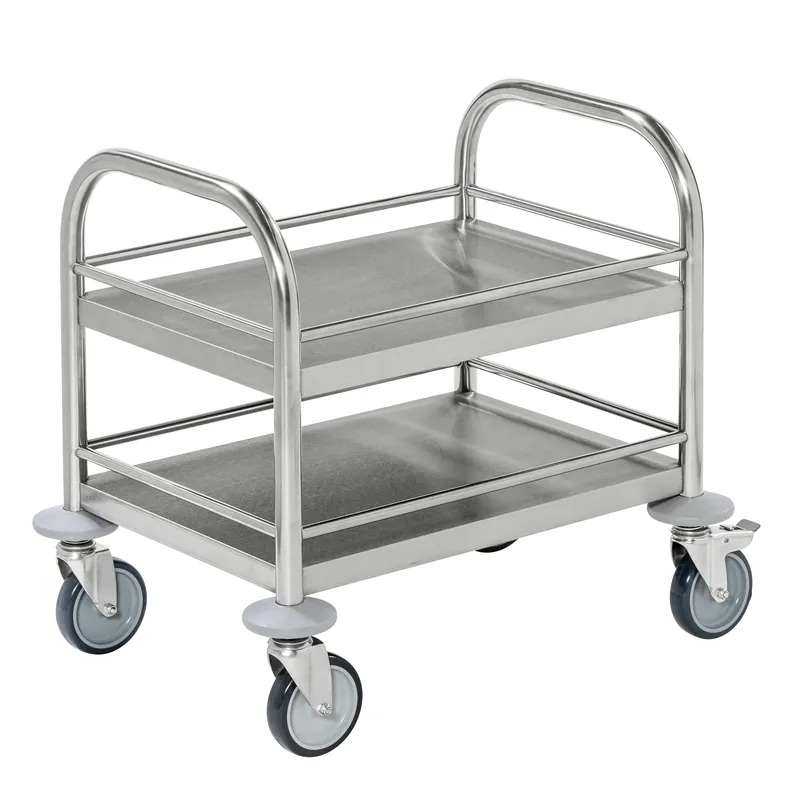 Geprüft Stainless steel carts small 4 swivel 2 with brake 530 x 375 x 550 Kongamek
