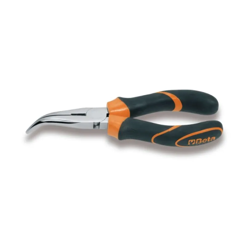 Neue Ware Extra-long bent needle knurled nose pliers, chrome-plated - Beta 1168BM