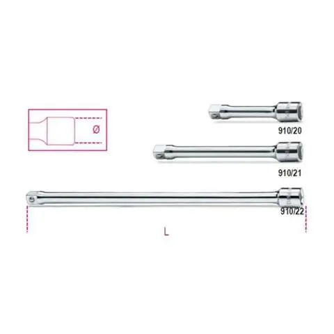 Extensions with male and female 3/8" square connections L.(75-125-250)mm - Beta Preisknaller
