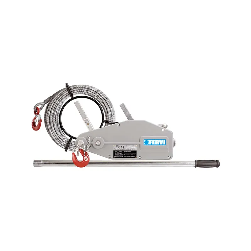 Markenware Manual rope winch for pulling and lifting - Fervi 0791