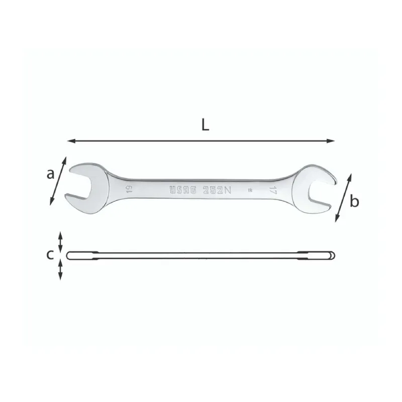 Double open end wrench - Usag 252 N Geprüft