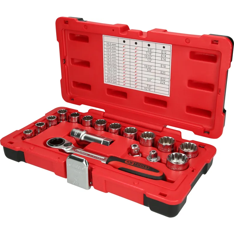 Online Kaufen 3/8"+1/2" TRIPLEplus Durchgangs-Steckschlüssel-Satz, 17-tlg