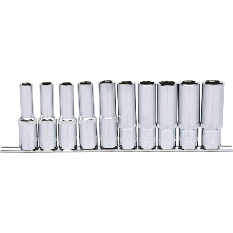 1/2" CHROMEplus Sechskant-Stecknuss-Satz, lang, 10-tlg 10-19mm Preisknaller