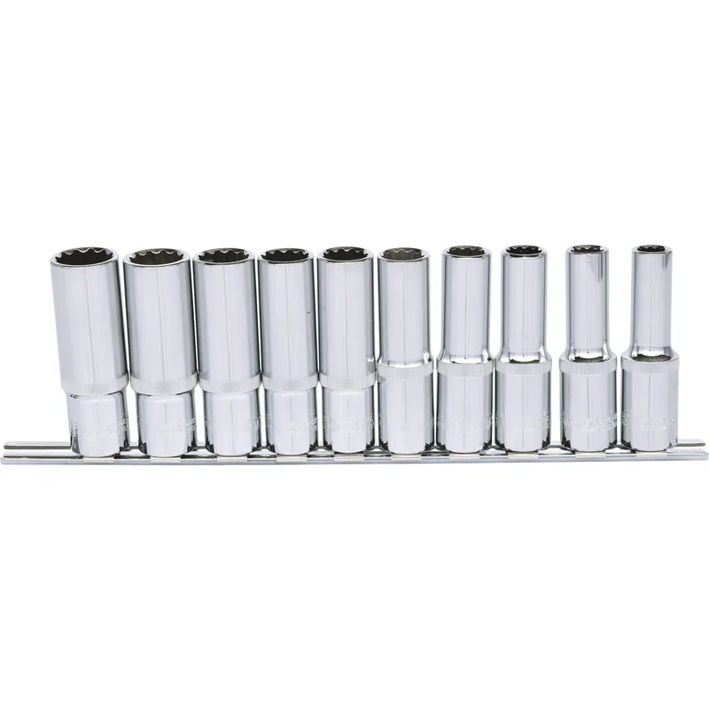 Meistverkauft 1/2" CHROMEplus 12kant-Stecknuss-Satz, lang, 10-tlg, 10-19mm