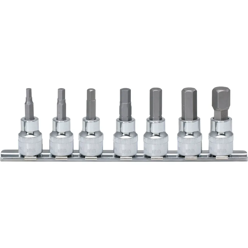 Heißes Angebot 1/4" CHROMEplus Bit-Stecknuss-Satz Innensechskant, 7-tlg2,5-8mm