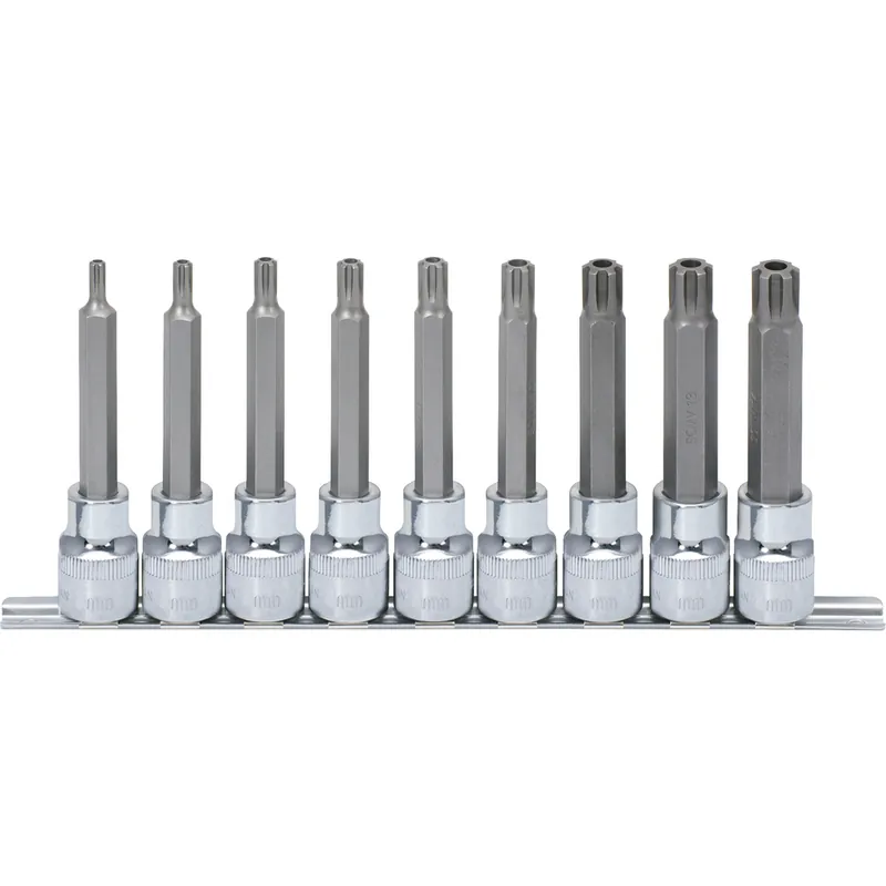 Begrenztes Angebot 1/2" CHROMEplus RIBE-Bit-Stecknuss-Satz, lang, 9-tlg M5-M14, Bohrung