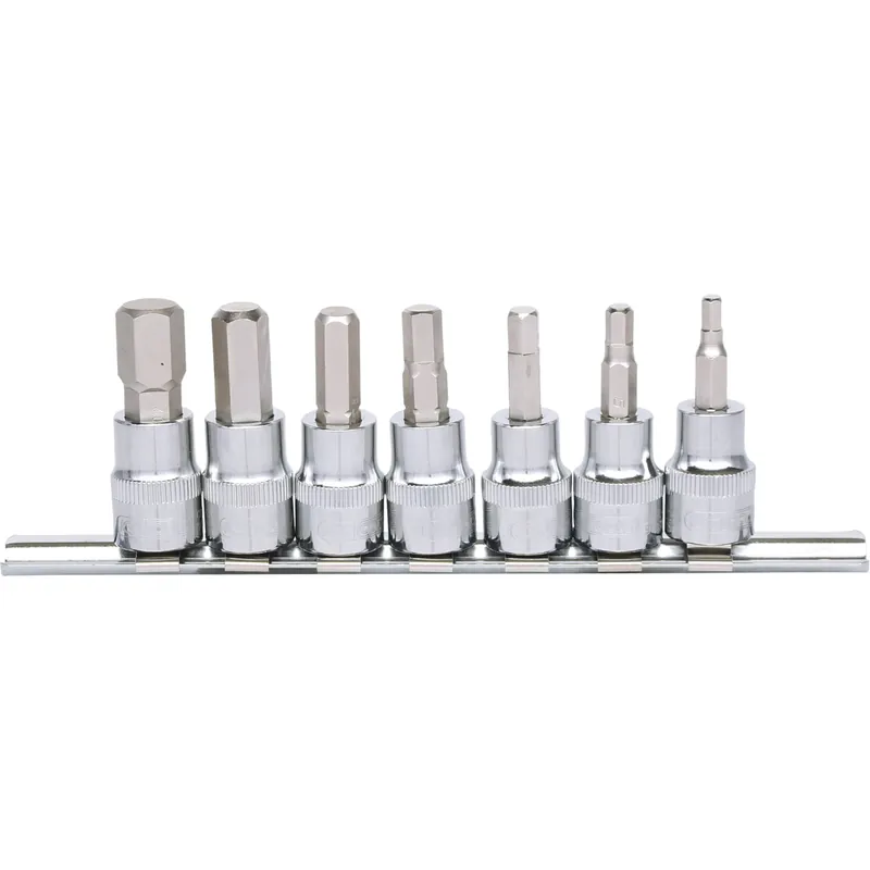 Preisreduziert 3/8" CHROMEplus Bit-Stecknuss-Satz Innensechskant, 7-tlg 4-12mm