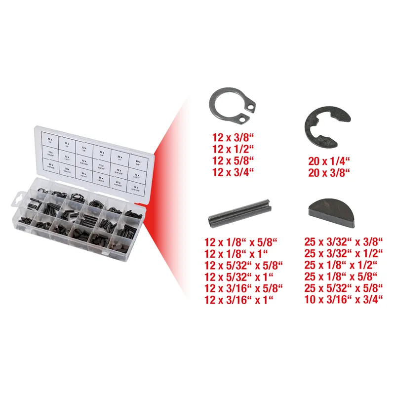 Expressversand Sortiment Spannstift/Seegering/Federkeile/E-Sicherungsring, 295-tlg