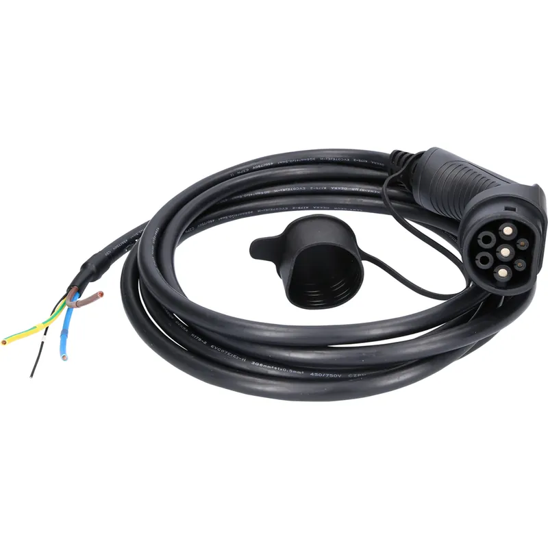 Preisreduziert efuturo Ladekabel gerade, Ende offen auf Typ 2 Stecker zum Anschluss an eine Wallbox, 1 Phase, bis z