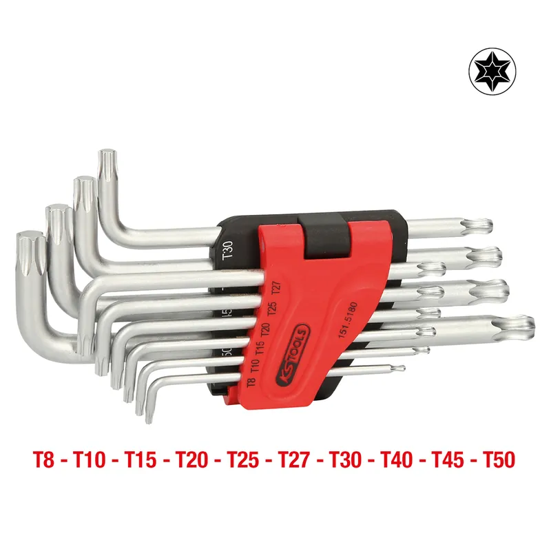 Preiswert Kugelkopf-Torx-Winkelstiftschlüssel-Satz, lang, 10-tlg