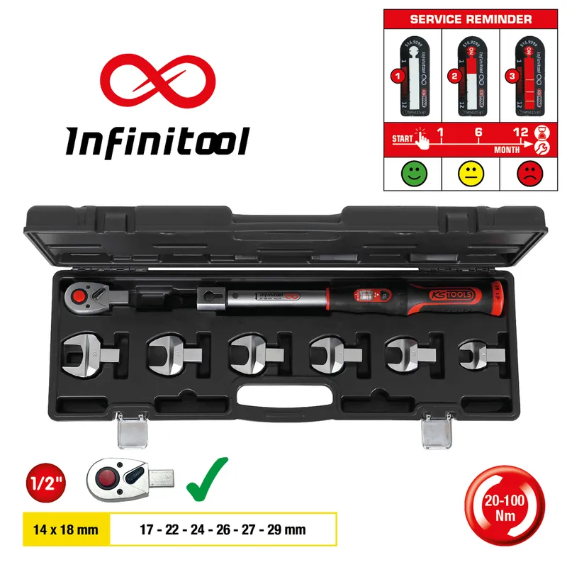 14x18mm INFINITOOL Einsteck-Drehmomentschlüssel-Satz 20-100Nm, 8-tlg Angebot