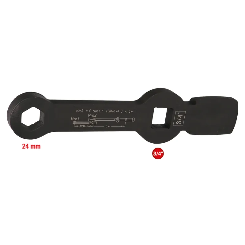 3/4" Schlag-Sechskant-Schlüssel mit 2 Schlagflächen, 24 mm Günstig