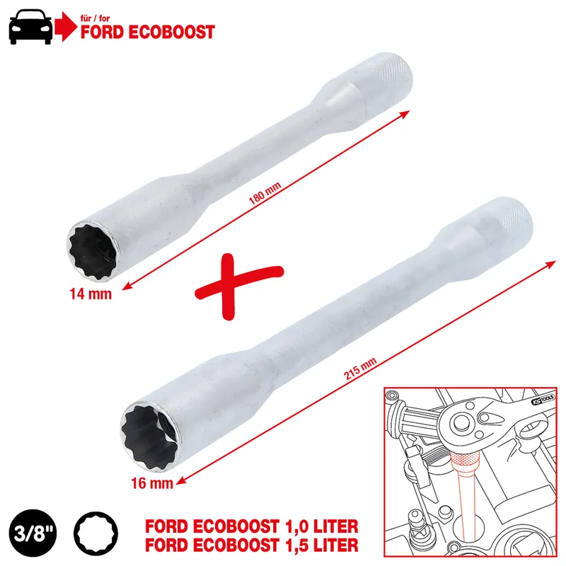 3/8" Zündkerzen-Stecknuss-Satz für EcoBoost Motoren, 2-tlg Billig